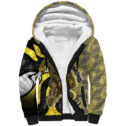Personalised Richmond Tigers Sherpa Hoodie Trippy Psychedelic Abstract Art Mascot Football Fans