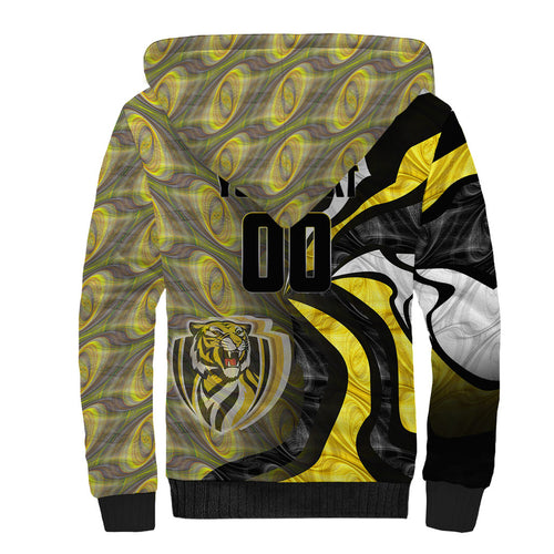 Personalised Richmond Tigers Sherpa Hoodie Trippy Psychedelic Abstract Art Mascot Football Fans