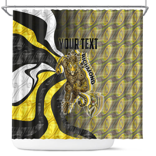 Personalised Richmond Tigers Shower Curtain Trippy Psychedelic Abstract Art Mascot Football Fans