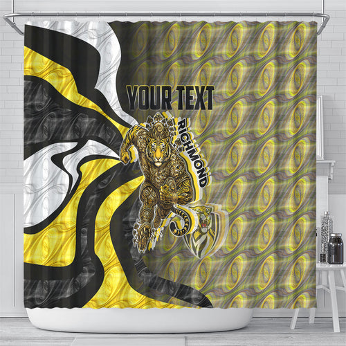 Personalised Richmond Tigers Shower Curtain Trippy Psychedelic Abstract Art Mascot Football Fans