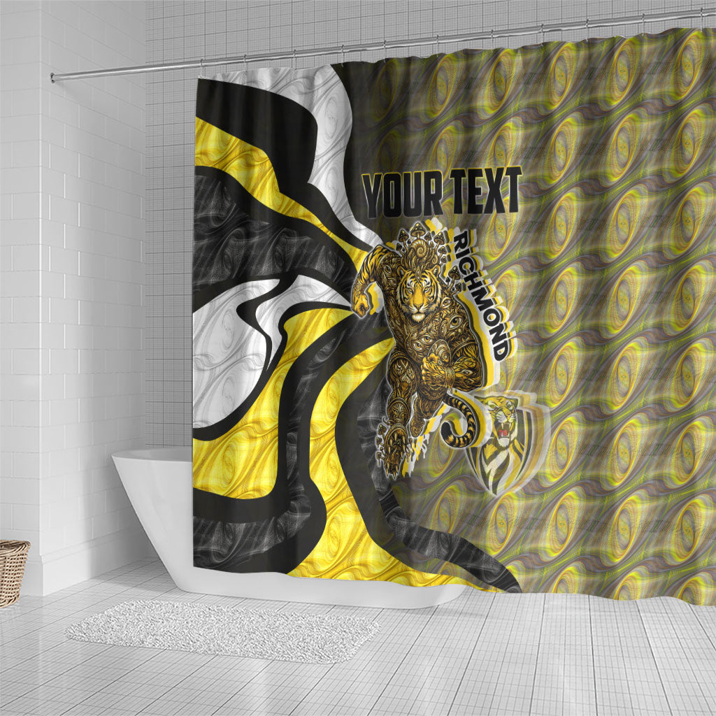 Personalised Richmond Tigers Shower Curtain Trippy Psychedelic Abstract Art Mascot Football Fans