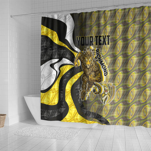 Personalised Richmond Tigers Shower Curtain Trippy Psychedelic Abstract Art Mascot Football Fans