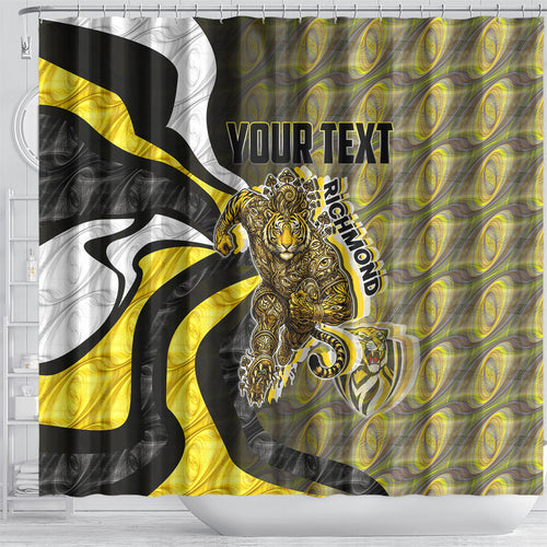Personalised Richmond Tigers Shower Curtain Trippy Psychedelic Abstract Art Mascot Football Fans
