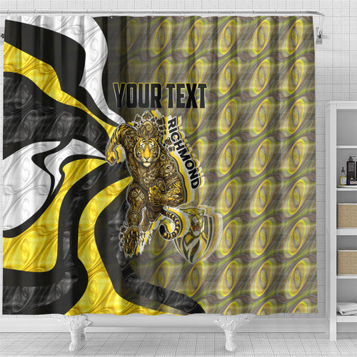 Personalised Richmond Tigers Shower Curtain Trippy Psychedelic Abstract Art Mascot Football Fans