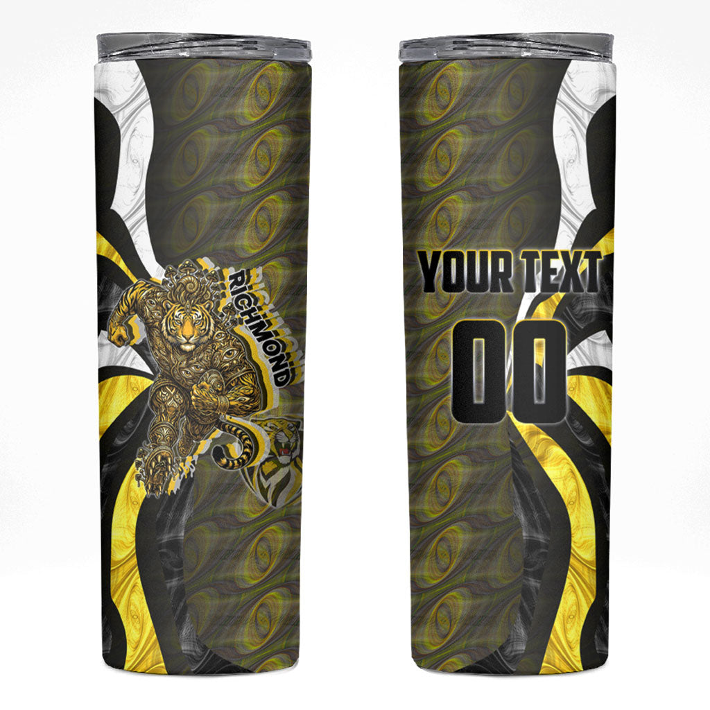 Personalised Richmond Tigers Skinny Tumbler Trippy Psychedelic Abstract Art Mascot Football Fans