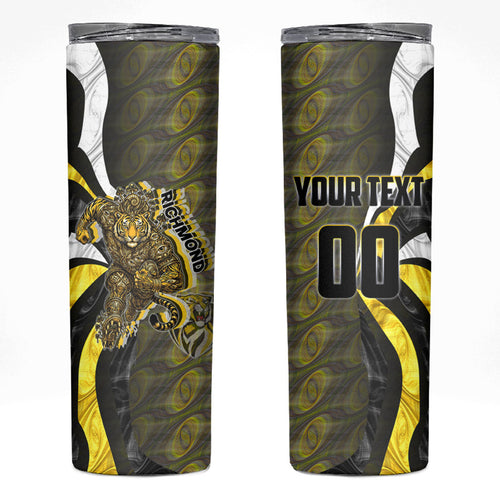 Personalised Richmond Tigers Skinny Tumbler Trippy Psychedelic Abstract Art Mascot Football Fans