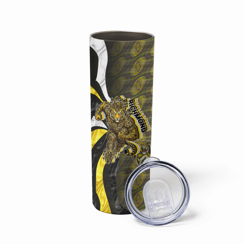 Personalised Richmond Tigers Skinny Tumbler Trippy Psychedelic Abstract Art Mascot Football Fans