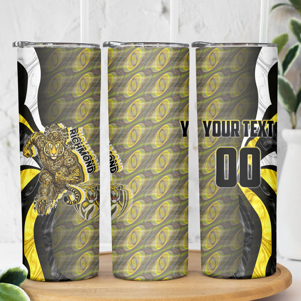 Personalised Richmond Tigers Skinny Tumbler Trippy Psychedelic Abstract Art Mascot Football Fans