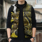 Personalised Richmond Tigers Sleeveless Puffer Jacket Trippy Psychedelic Abstract Art Mascot Football Fans