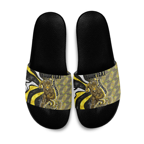 Personalised Richmond Tigers Slide Sandals Trippy Psychedelic Abstract Art Mascot Football Fans