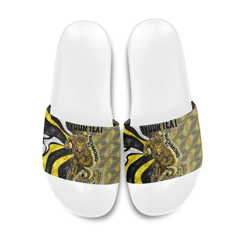 Personalised Richmond Tigers Slide Sandals Trippy Psychedelic Abstract Art Mascot Football Fans