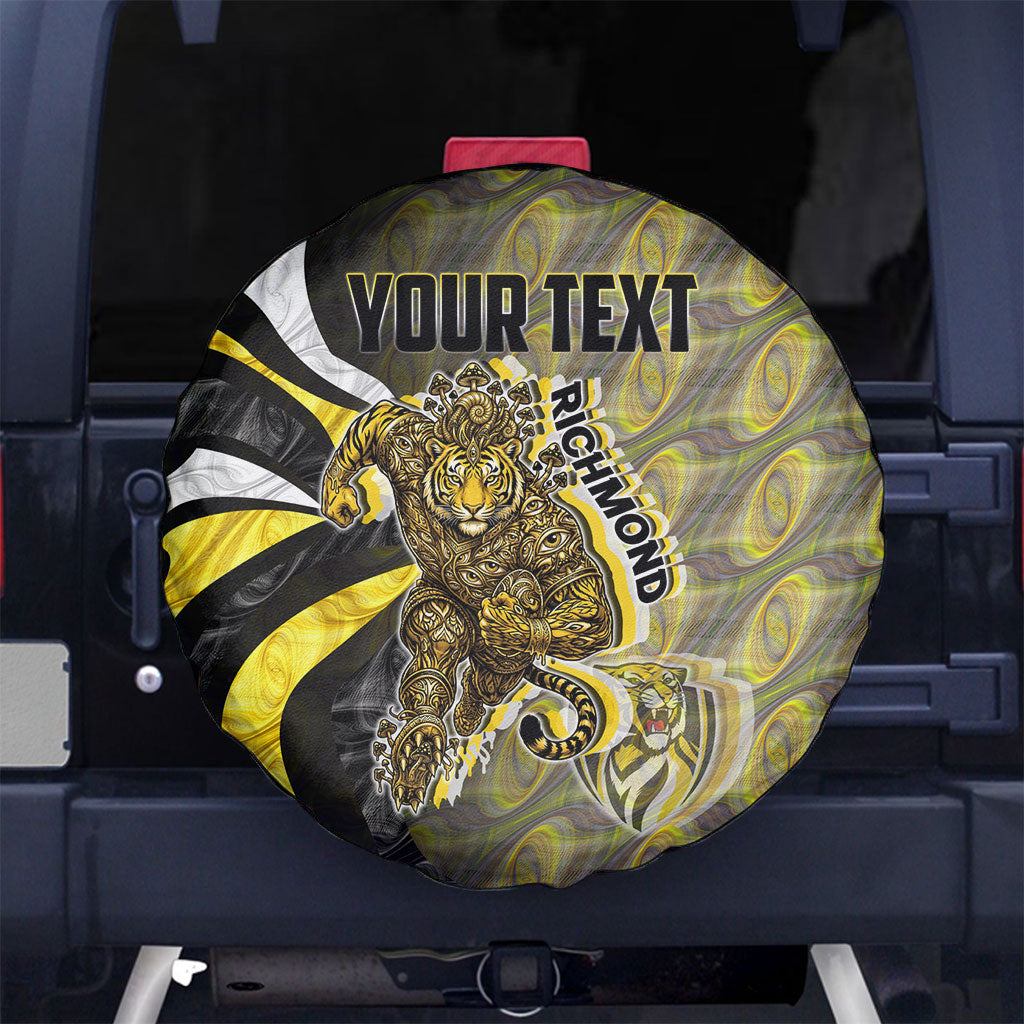 Personalised Richmond Tigers Spare Tire Cover Trippy Psychedelic Abstract Art Mascot Football Fans