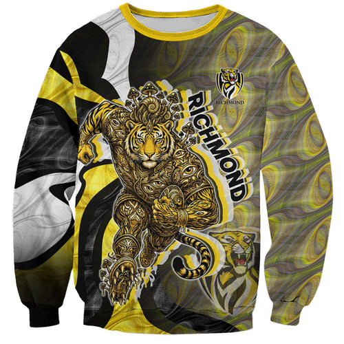 Personalised Richmond Tigers Sweatshirt Trippy Psychedelic Abstract Art Mascot Football Fans