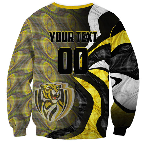 Personalised Richmond Tigers Sweatshirt Trippy Psychedelic Abstract Art Mascot Football Fans