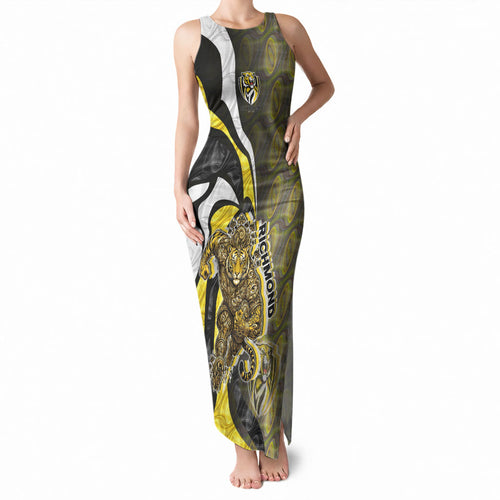 Personalised Richmond Tigers Tank Maxi Dress Trippy Psychedelic Abstract Art Mascot Football Fans