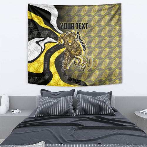 Personalised Richmond Tigers Tapestry Trippy Psychedelic Abstract Art Mascot Football Fans