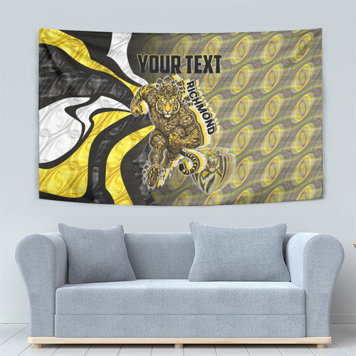 Personalised Richmond Tigers Tapestry Trippy Psychedelic Abstract Art Mascot Football Fans