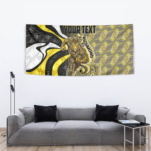 Personalised Richmond Tigers Tapestry Trippy Psychedelic Abstract Art Mascot Football Fans