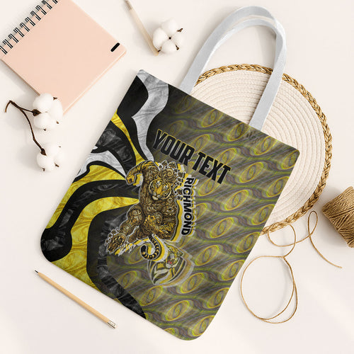 Personalised Richmond Tigers Tote Bag Trippy Psychedelic Abstract Art Mascot Football Fans