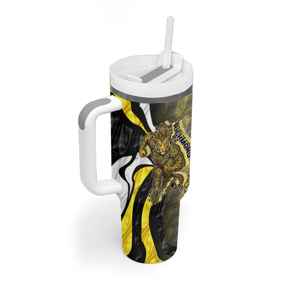 Personalised Richmond Tigers Tumbler With Handle Trippy Psychedelic Abstract Art Mascot Football Fans
