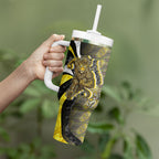 Personalised Richmond Tigers Tumbler With Handle Trippy Psychedelic Abstract Art Mascot Football Fans