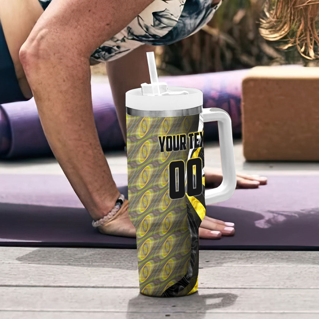 Personalised Richmond Tigers Tumbler With Handle Trippy Psychedelic Abstract Art Mascot Football Fans