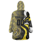 Personalised Richmond Tigers Wearable Blanket Hoodie Trippy Psychedelic Abstract Art Mascot Football Fans