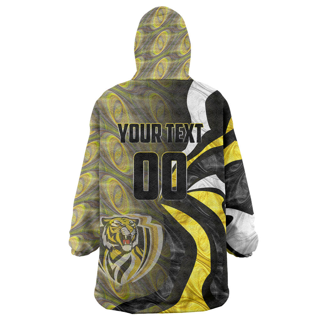Personalised Richmond Tigers Wearable Blanket Hoodie Trippy Psychedelic Abstract Art Mascot Football Fans