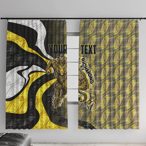 Personalised Richmond Tigers Window Curtain Trippy Psychedelic Abstract Art Mascot Football Fans