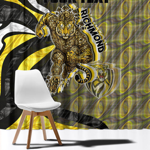 Personalised Richmond Tigers Window Curtain Trippy Psychedelic Abstract Art Mascot Football Fans