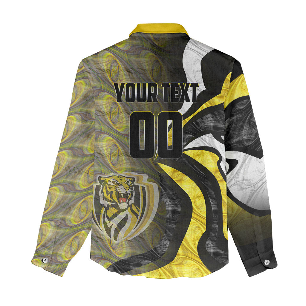 Personalised Richmond Tigers Women Casual Shirt Trippy Psychedelic Abstract Art Mascot Football Fans