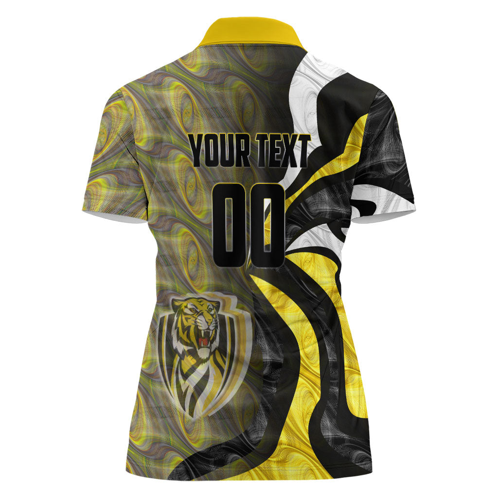 Personalised Richmond Tigers Women Polo Shirt Trippy Psychedelic Abstract Art Mascot Football Fans