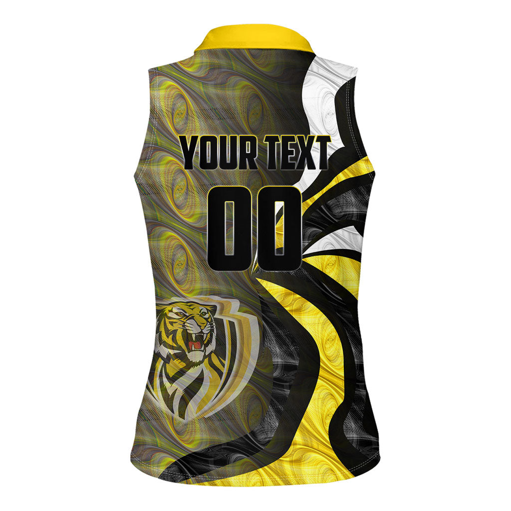 Personalised Richmond Tigers Women Sleeveless Polo Shirt Trippy Psychedelic Abstract Art Mascot Football Fans