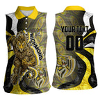 Personalised Richmond Tigers Women Sleeveless Polo Shirt Trippy Psychedelic Abstract Art Mascot Football Fans