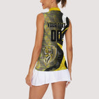 Personalised Richmond Tigers Women Sleeveless Polo Shirt Trippy Psychedelic Abstract Art Mascot Football Fans