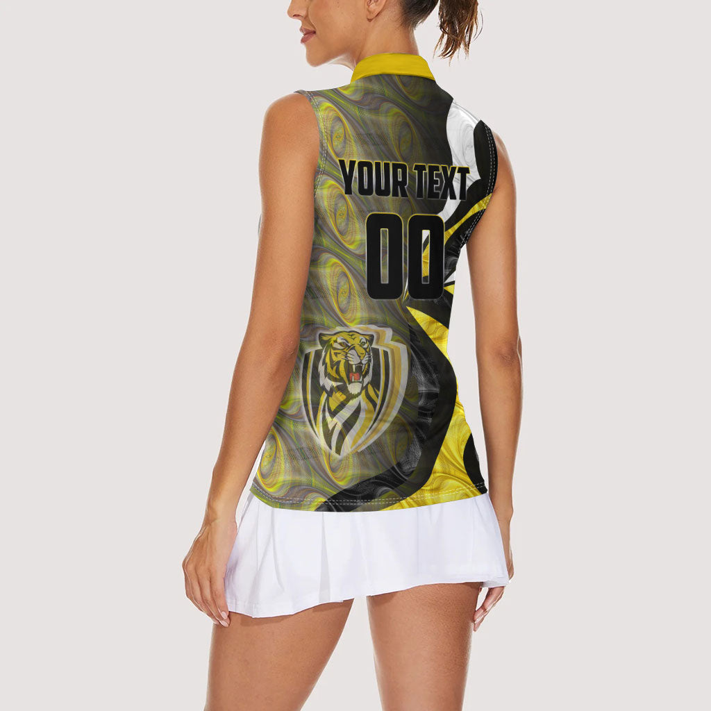 Personalised Richmond Tigers Women Sleeveless Polo Shirt Trippy Psychedelic Abstract Art Mascot Football Fans