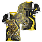 Personalised Richmond Tigers Women V-Neck T-Shirt Trippy Psychedelic Abstract Art Mascot Football Fans