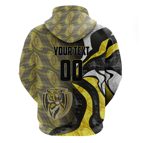 Personalised Richmond Tigers Zip Hoodie Trippy Psychedelic Abstract Art Mascot Football Fans