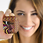Personalised Brisbane Lions AirPods Case Trippy Psychedelic Abstract Art Mascot Football Fans