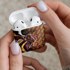 Personalised Brisbane Lions AirPods Case Trippy Psychedelic Abstract Art Mascot Football Fans
