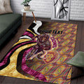 Personalised Brisbane Lions Area Rug Trippy Psychedelic Abstract Art Mascot Football Fans