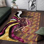 Personalised Brisbane Lions Area Rug Trippy Psychedelic Abstract Art Mascot Football Fans