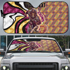 Personalised Brisbane Lions Auto Sun Shade Trippy Psychedelic Abstract Art Mascot Football Fans