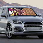 Personalised Brisbane Lions Auto Sun Shade Trippy Psychedelic Abstract Art Mascot Football Fans