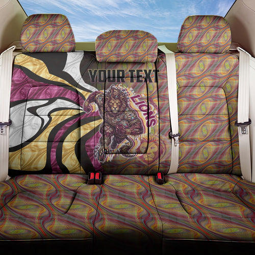 Personalised Brisbane Lions Back Car Seat Cover Trippy Psychedelic Abstract Art Mascot Football Fans