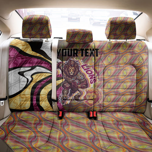 Personalised Brisbane Lions Back Car Seat Cover Trippy Psychedelic Abstract Art Mascot Football Fans