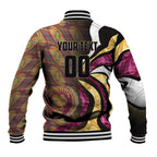 Personalised Brisbane Lions Baseball Jacket Trippy Psychedelic Abstract Art Mascot Football Fans
