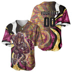 Personalised Brisbane Lions Baseball Jersey Trippy Psychedelic Abstract Art Mascot Football Fans