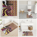 Personalised Brisbane Lions Bathroom Set Trippy Psychedelic Abstract Art Mascot Football Fans