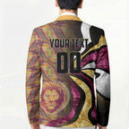 Personalised Brisbane Lions Blazer Trippy Psychedelic Abstract Art Mascot Football Fans